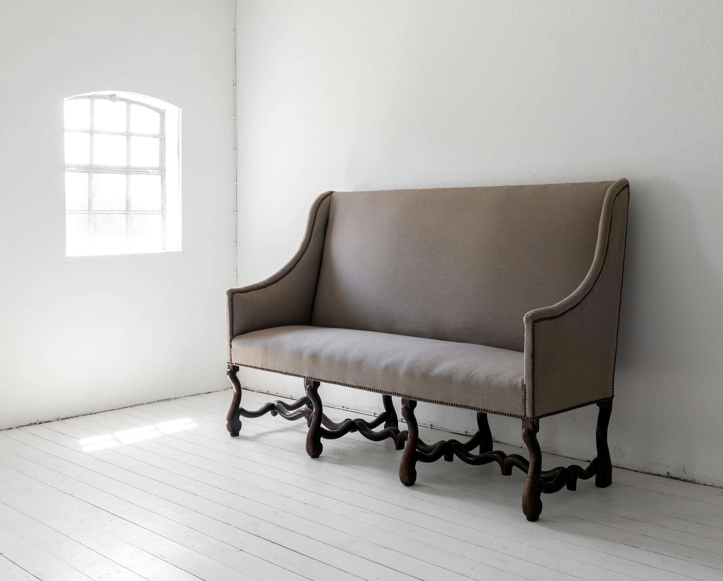 Louis XIII French 17th Century Os De Mouton Sofa