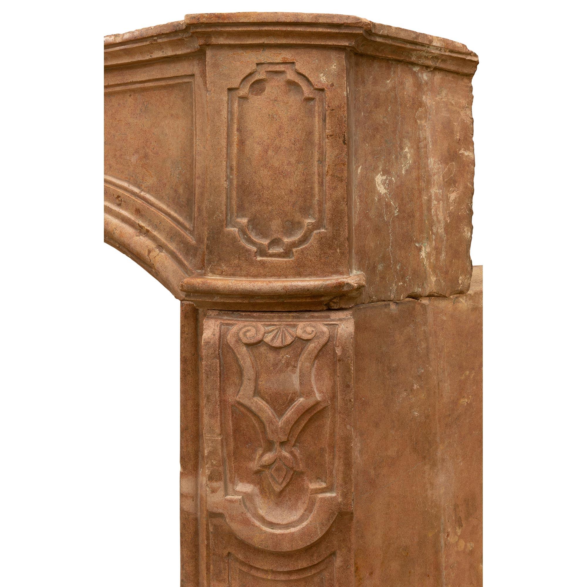 French 17th Century Renaissance Period Pierre De Bourgogne Fireplace Mantel In Good Condition For Sale In West Palm Beach, FL