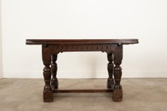 French 17th Century Solid Oak Extending Dining Table