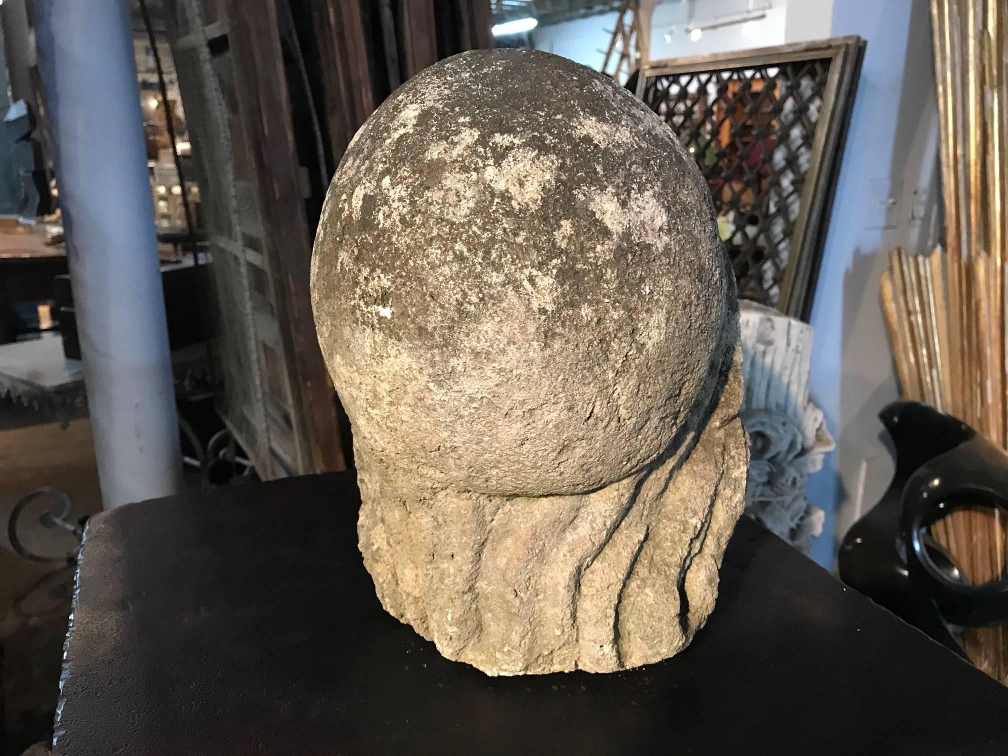 French 17th Century Stone Head of a Cardinal 3