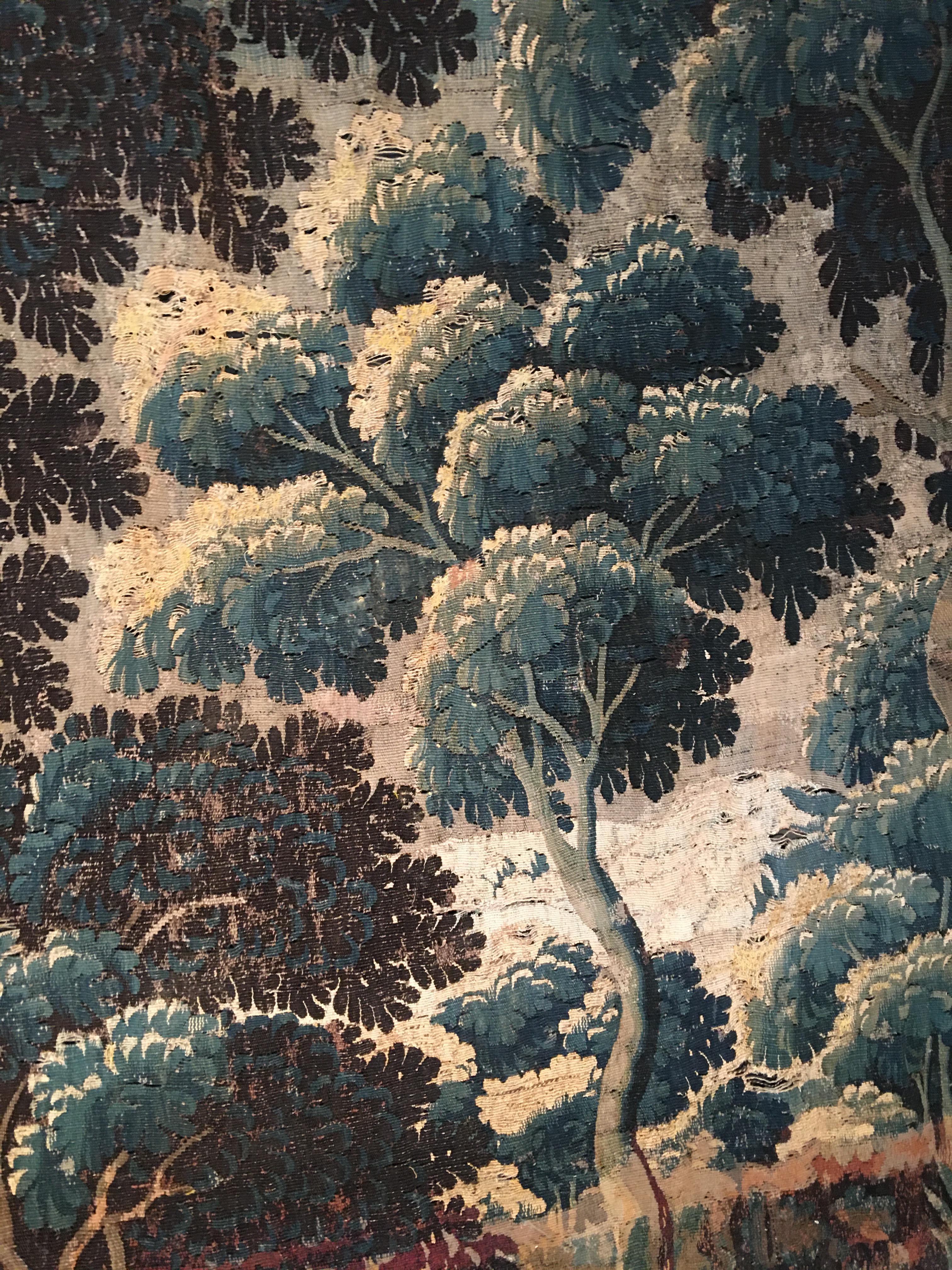 French 17th Century Aubusson Verdure Tapestry 8