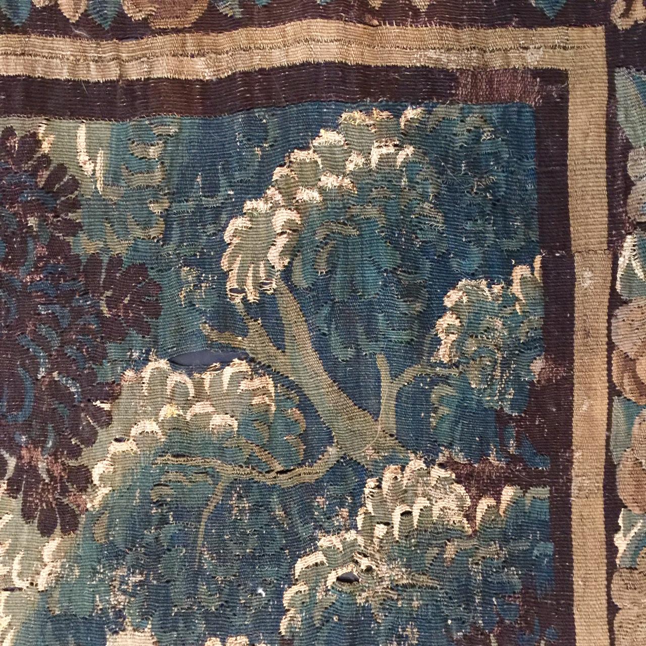 18th Century and Earlier French 17th Century Aubusson Verdure Tapestry