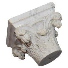 French 18/19th Century,  Carved White Marble Neoclassical Capital