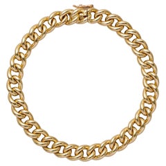 French 18 Carat Gold Curb Link Bracelet