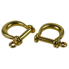 French 18 Karat Gold Boating Shackles Cufflinks