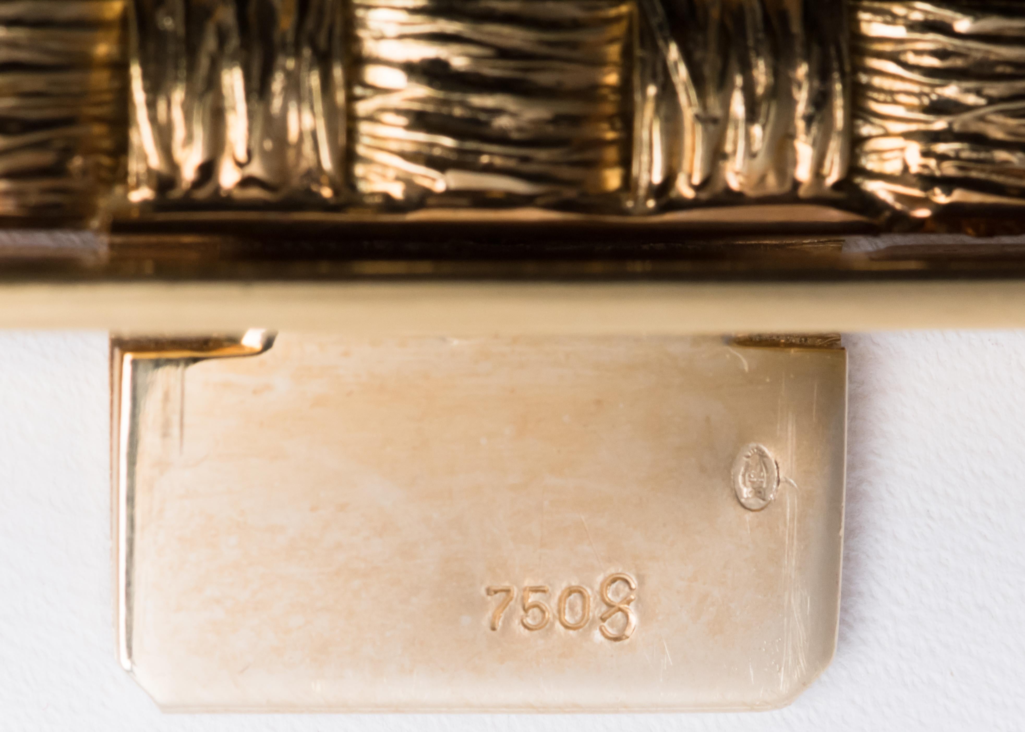 Französisches gewebtes Armband aus 18 Karat Gold im Angebot 1