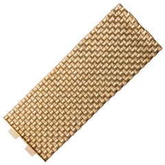 Französisches gewebtes Armband aus 18 Karat Gold