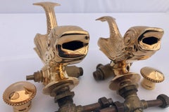 French 18-Karat Set of Two Faucets in the Shape of Dolphins, Mid-1900s
