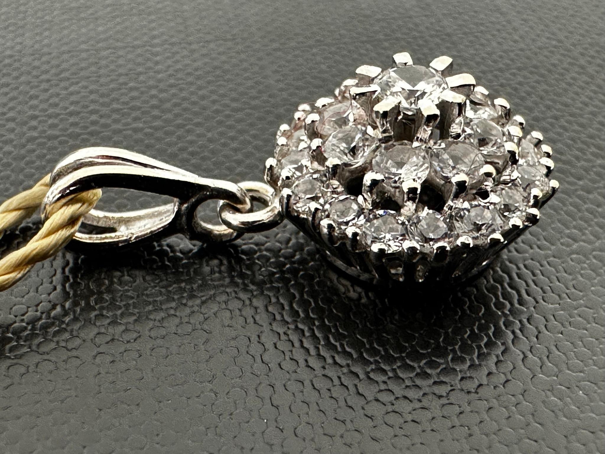 da uomo o donna Ciondolo francese in oro bianco 18 carati con diamanti in vendita