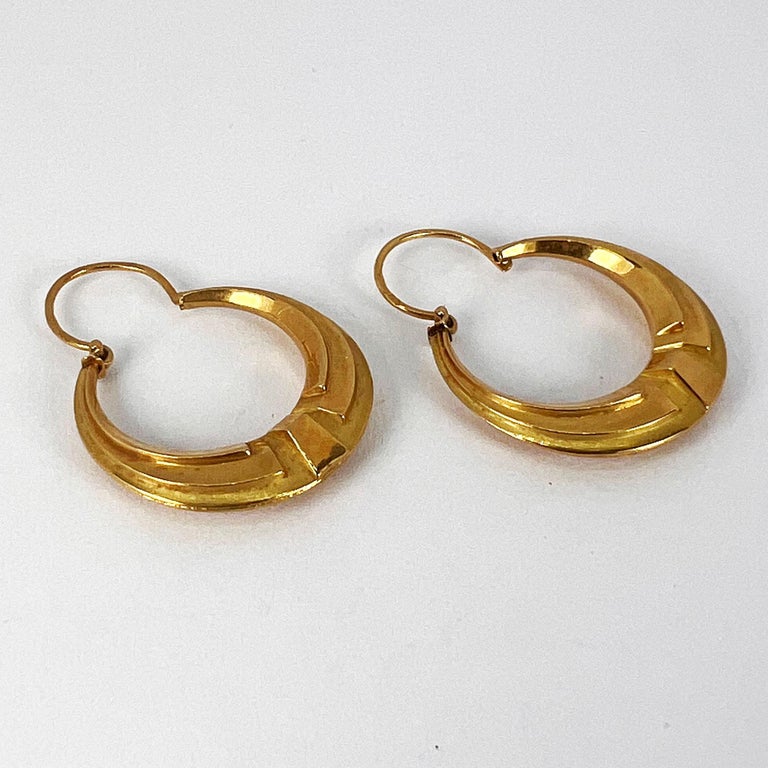 Sold at Auction: PAIR OF 9K YELLOW GOLD CREOLE HOOP EARRINGS, 1G