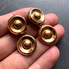 Manschettenknöpfe aus 18 Karat Gelbgold mit Scheiben