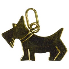 French 18 Karat Yellow Gold Dog Terrier Scottie Charm Pendant
