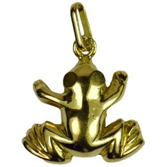 French 18 Karat Yellow Gold Frog Charm Pendant