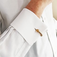 French 18 Karat Yellow Gold Spring Stirrup Cufflinks, circa 1950