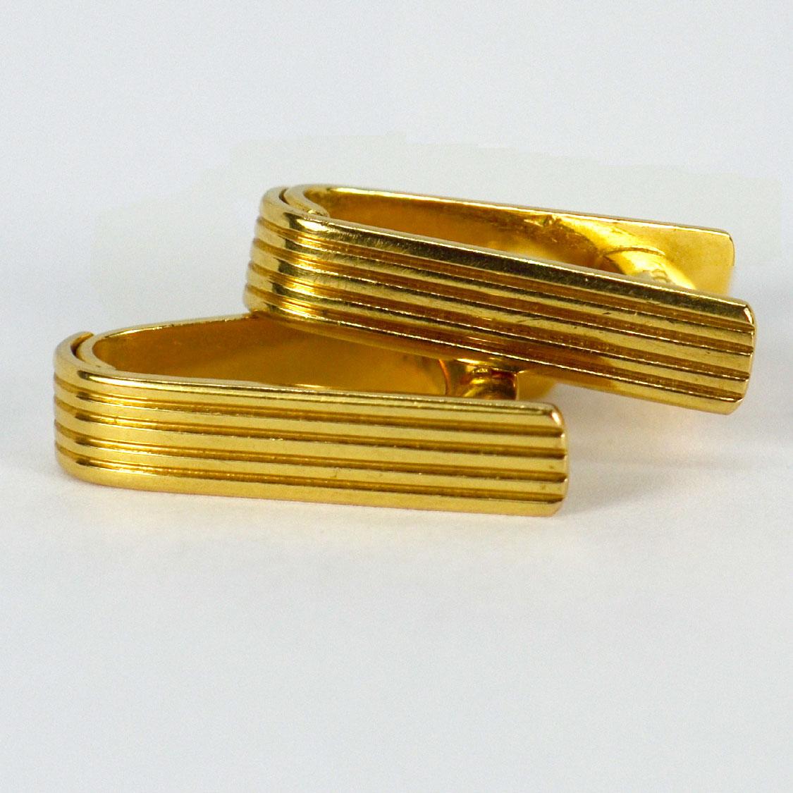 French 18 Karat Yellow Gold Stirrup Cufflinks In Good Condition For Sale In London, GB