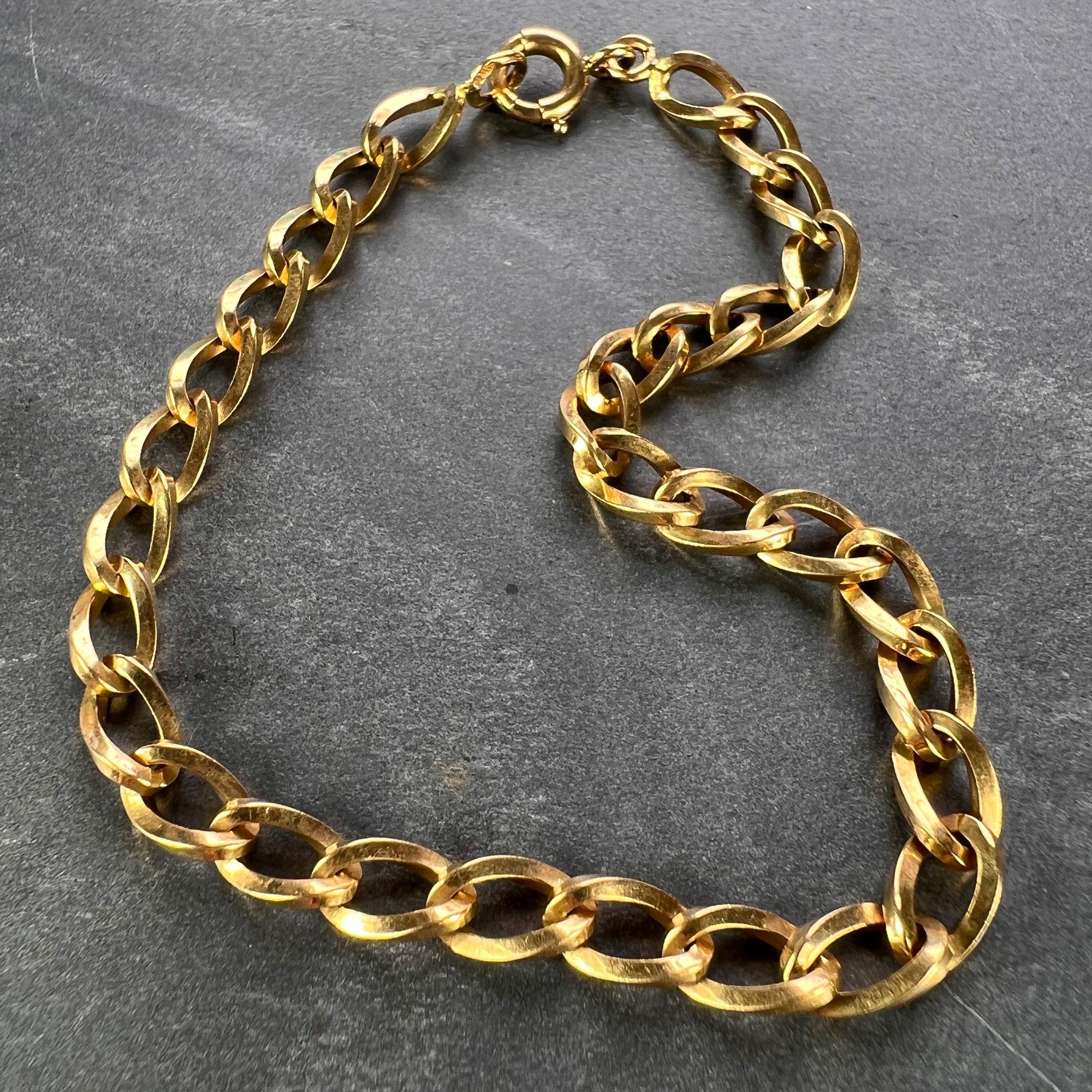 Bracelet français à maillons torsadés en or jaune 18 carats Bon état - En vente à London, GB