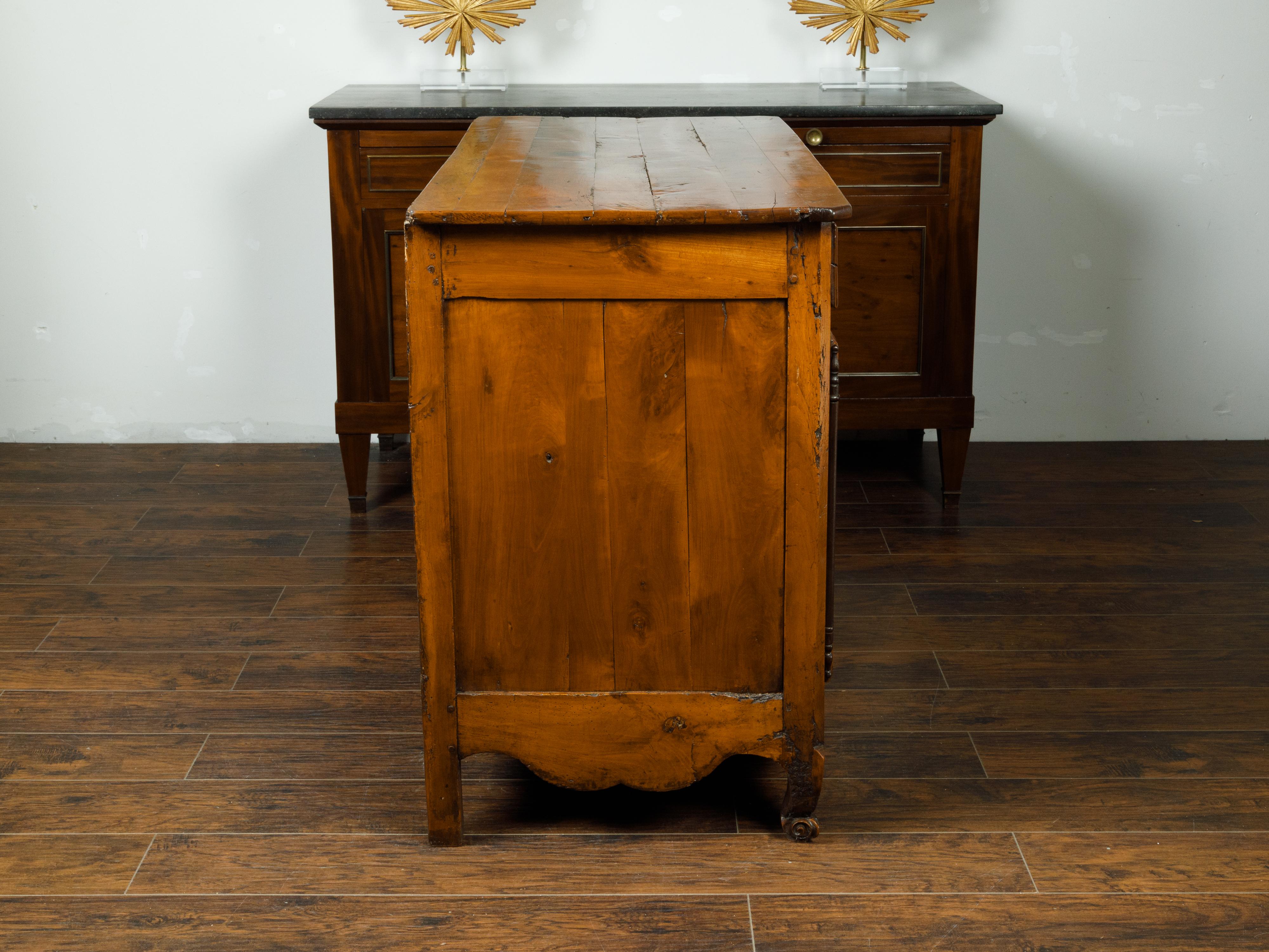 French 1800s Buffet with Two Drawers, Two Doors, Burl Panels and Cross Banding For Sale 2