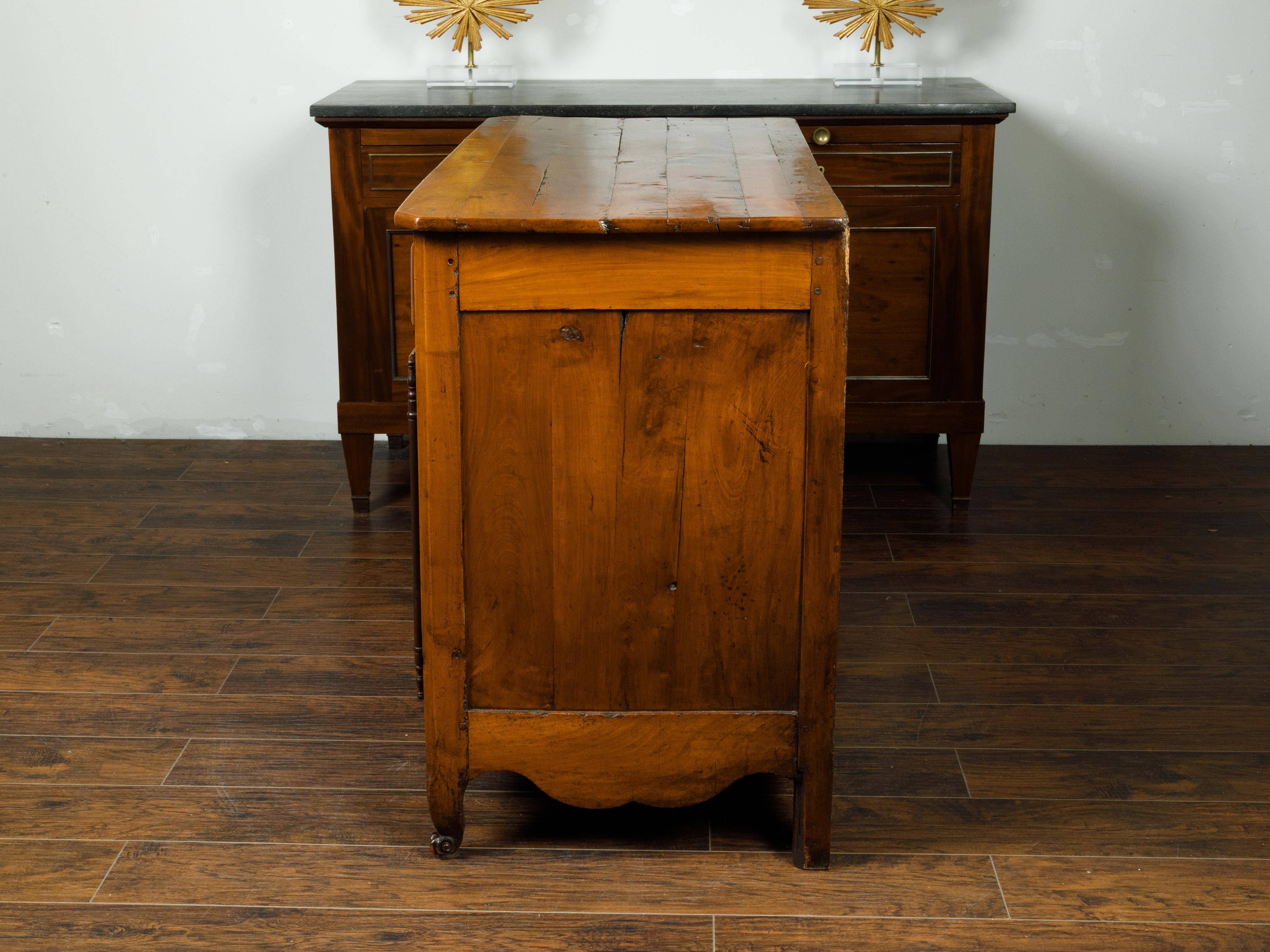 French 1800s Buffet with Two Drawers, Two Doors, Burl Panels and Cross Banding For Sale 3