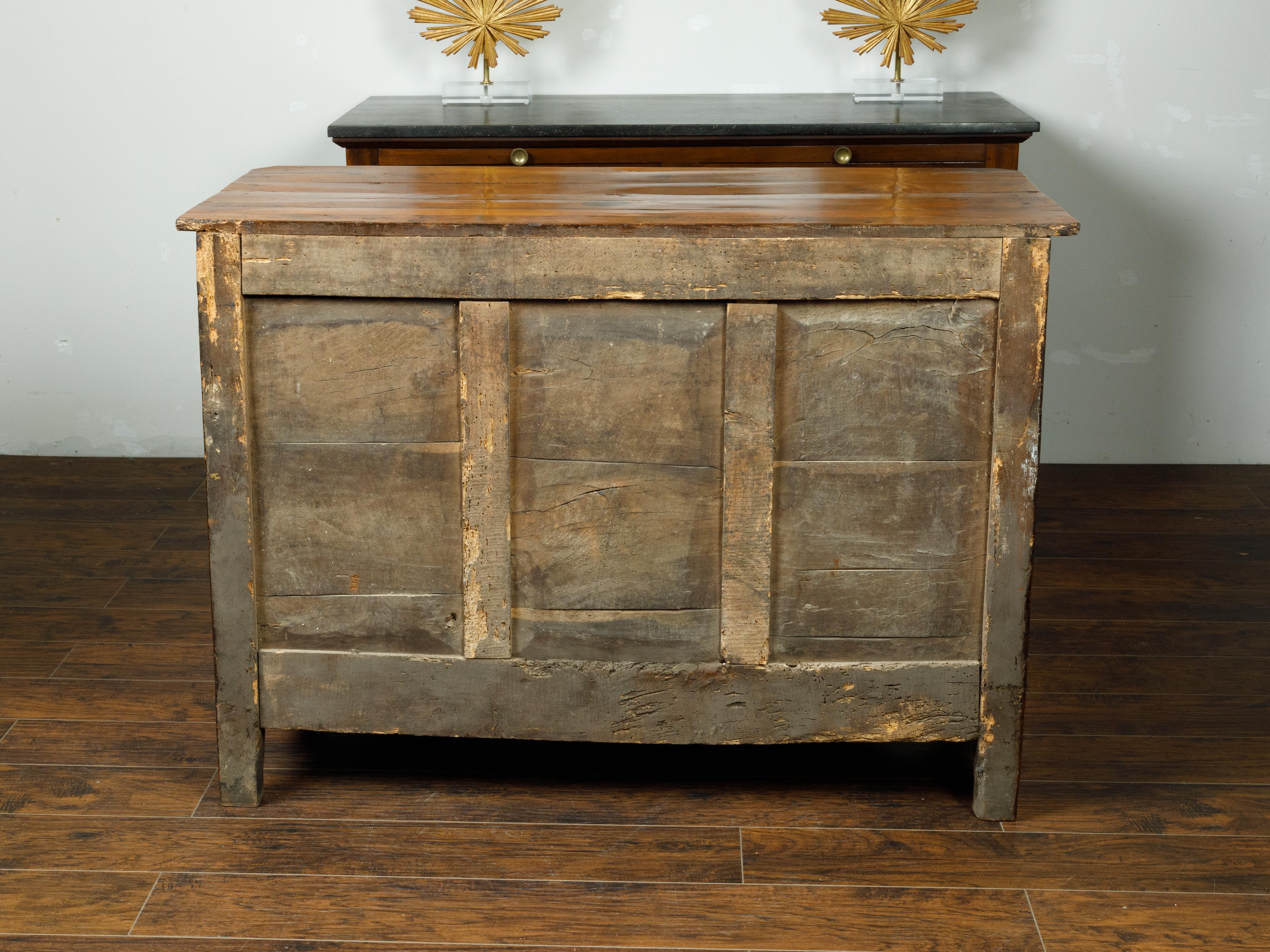 French 1800s Buffet with Two Drawers, Two Doors, Burl Panels and Cross Banding For Sale 4