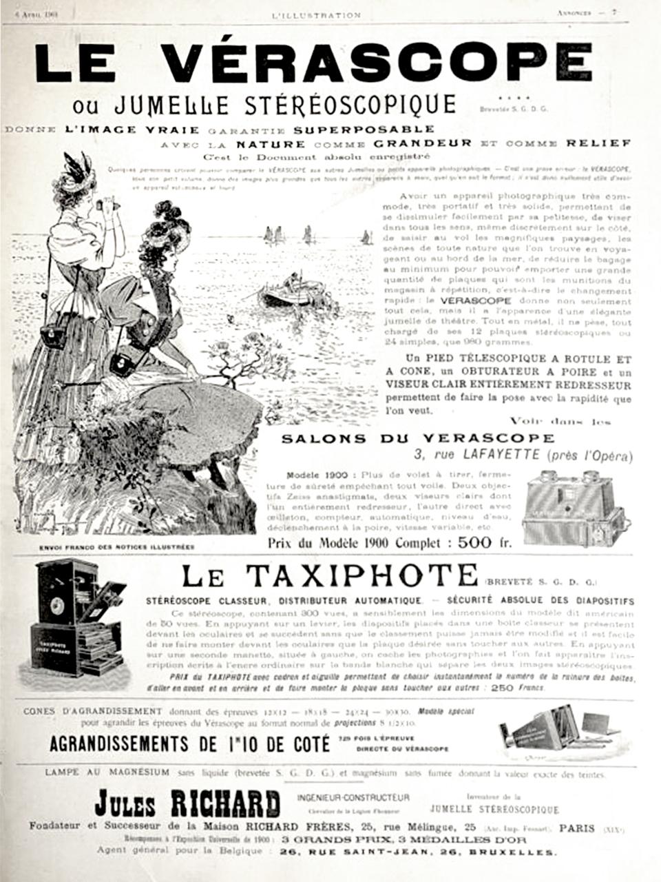 Le Taxiphote (1800) - Visionneuse stéréo sur pied avec diapositive en verre 4