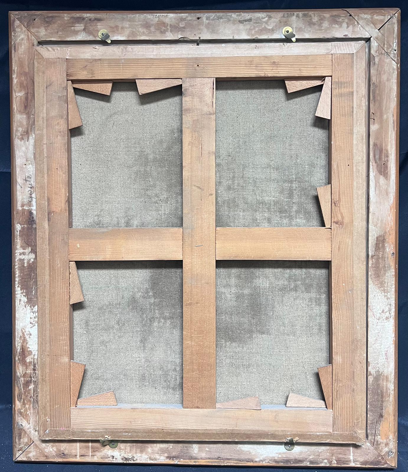 Ritratto di gentiluomo in cornice dorata antica, olio di grandi dimensioni, primi anni del 1800. 2