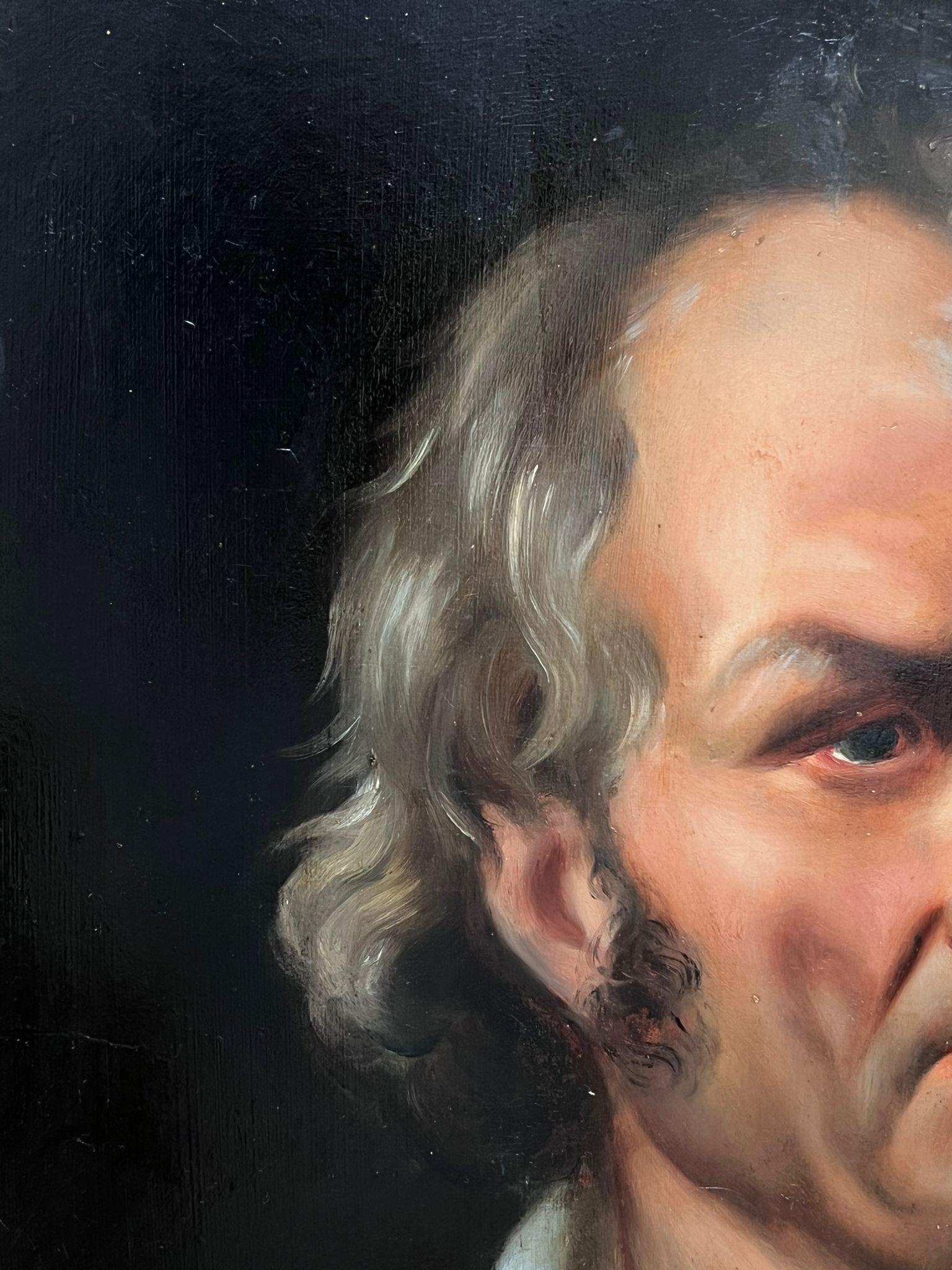 Retrato de un hombre
Artista francés, época de hacia 1800 
óleo sobre panel de madera, sin enmarcar
panel: 23 x 18 pulgadas
procedencia: colección privada, Honfleur, Normandía, Francia
estado: algunas abrasiones y rozaduras superficiales, pero en