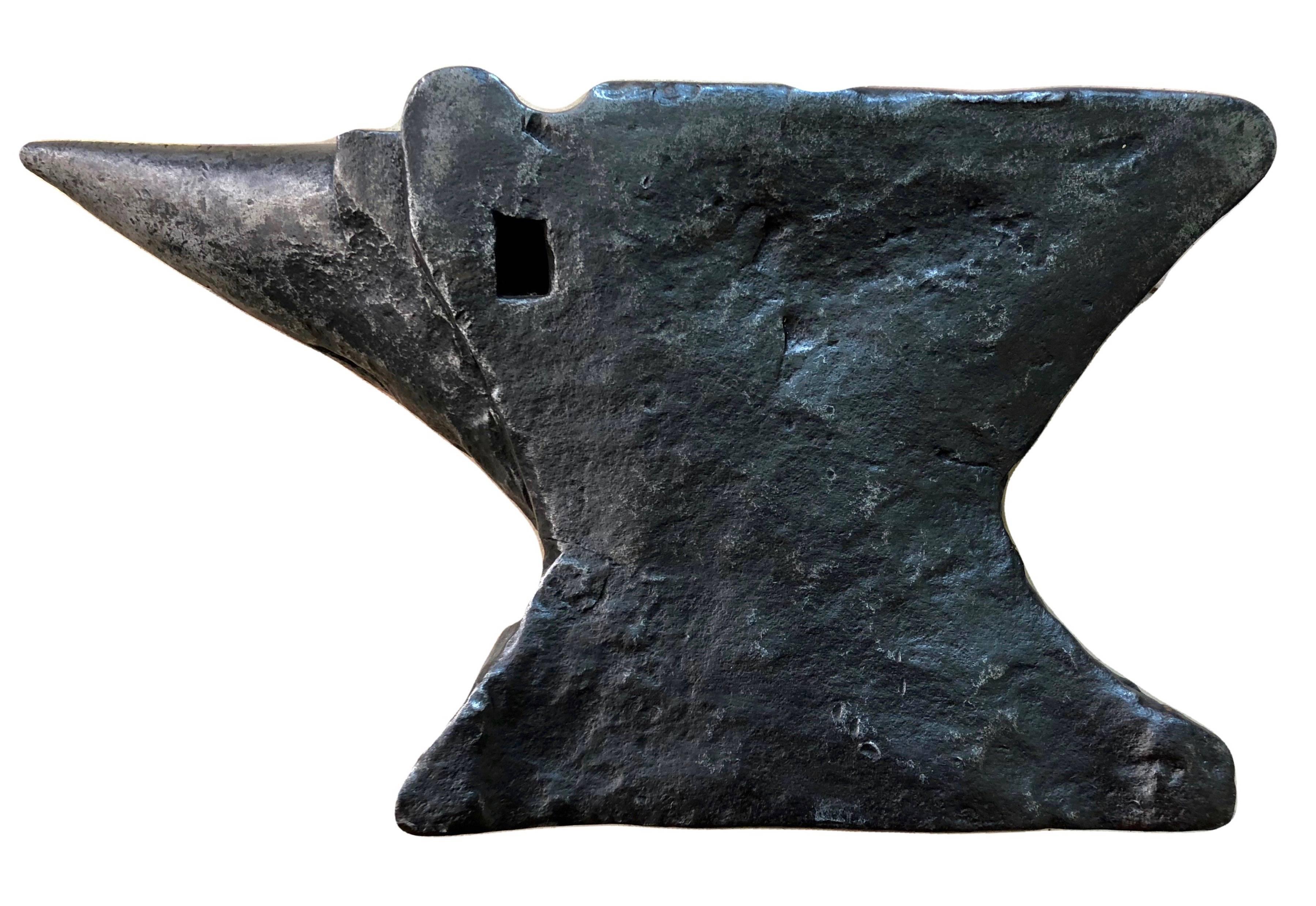 Enclume française de 1811 en fer forgé à la main pour serrurier, arbre de vie sculpté et étoile à 8 branches en vente 2