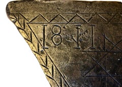 Französisch 1811 Handgeschmiedetes Eisen Schlosser Amboss, geschnitzt Baum des Lebens und 8 Pin Stern