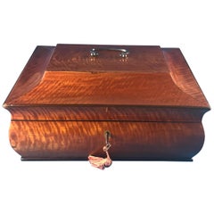 Antique French 1820 Pagoda Shaped Satinwood Box