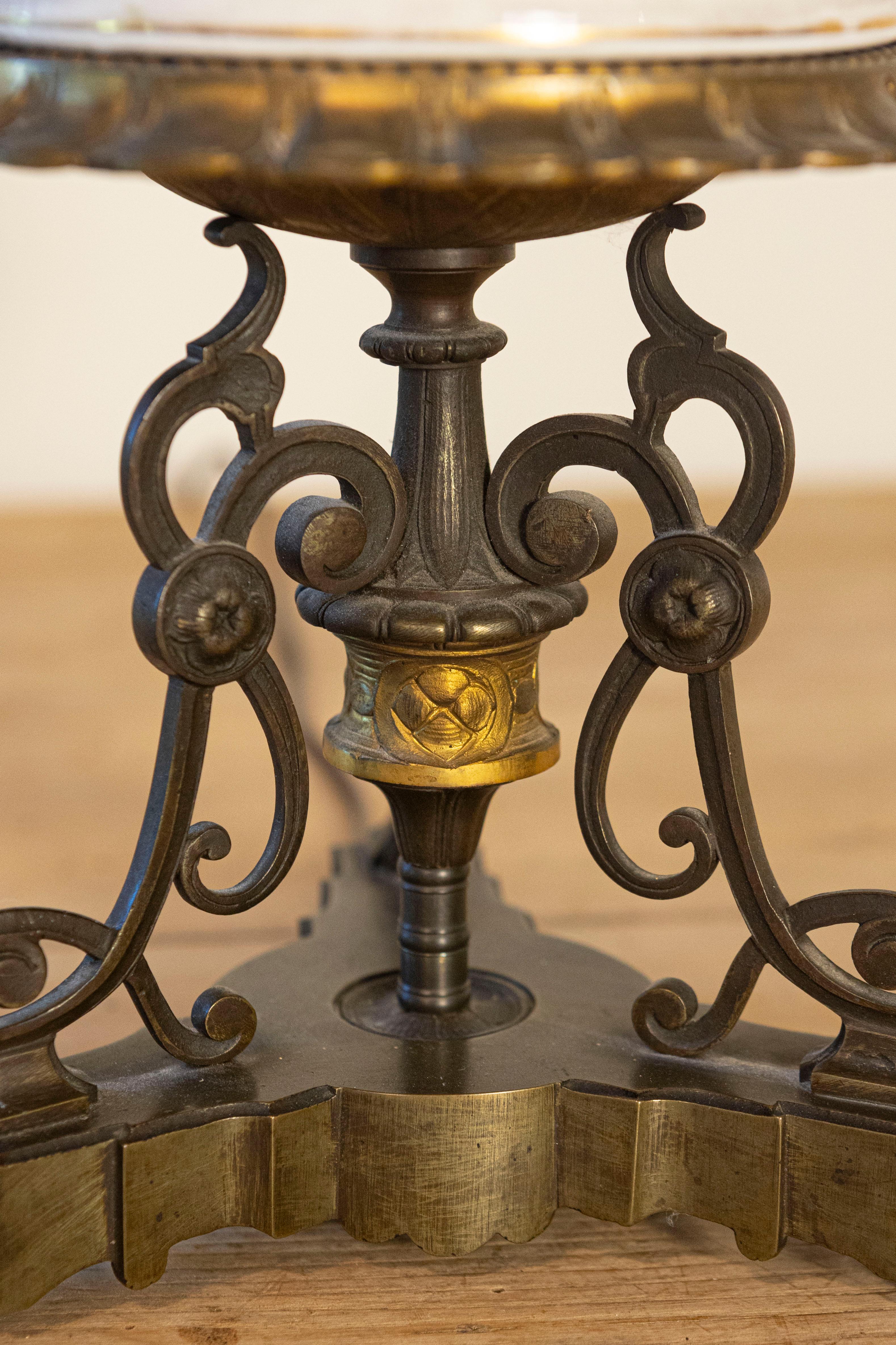 19th Century French 1820s Porcelain Oil Lamp Transformed into a Table Lamp Wired for the US