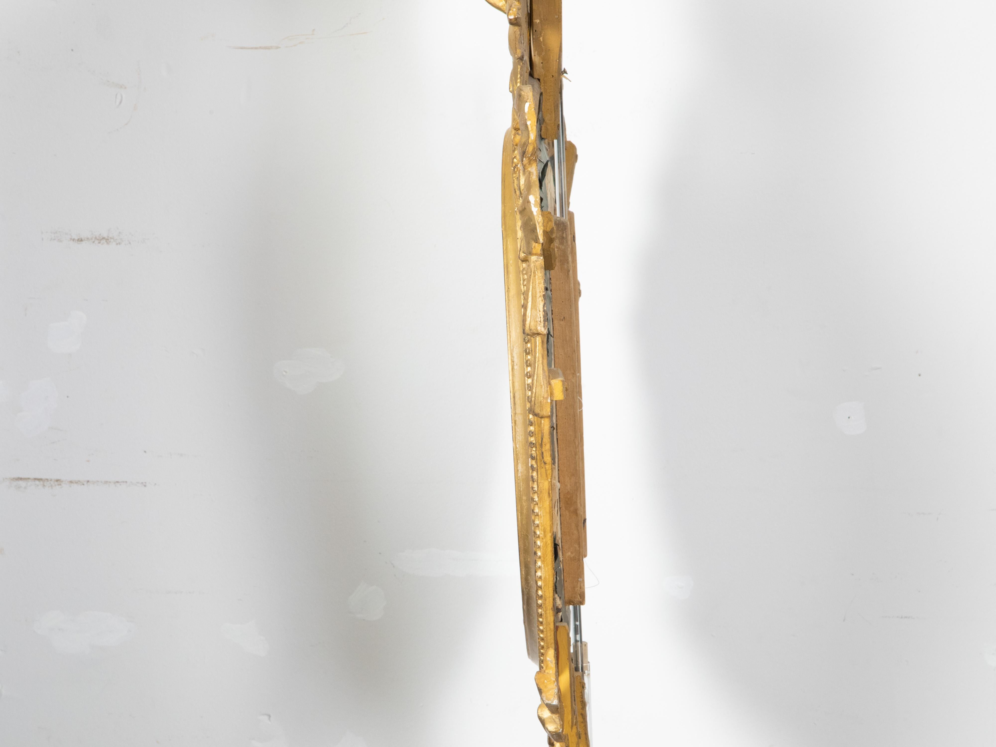 Baromètre en bois doré sculpté signé Gohin, datant de la période de la restauration des années 1820 Bon état à Atlanta, GA