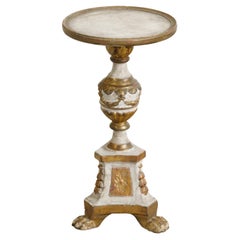 French 1820s Restauration Period Painted and Parcel Gilt Guéridon Table