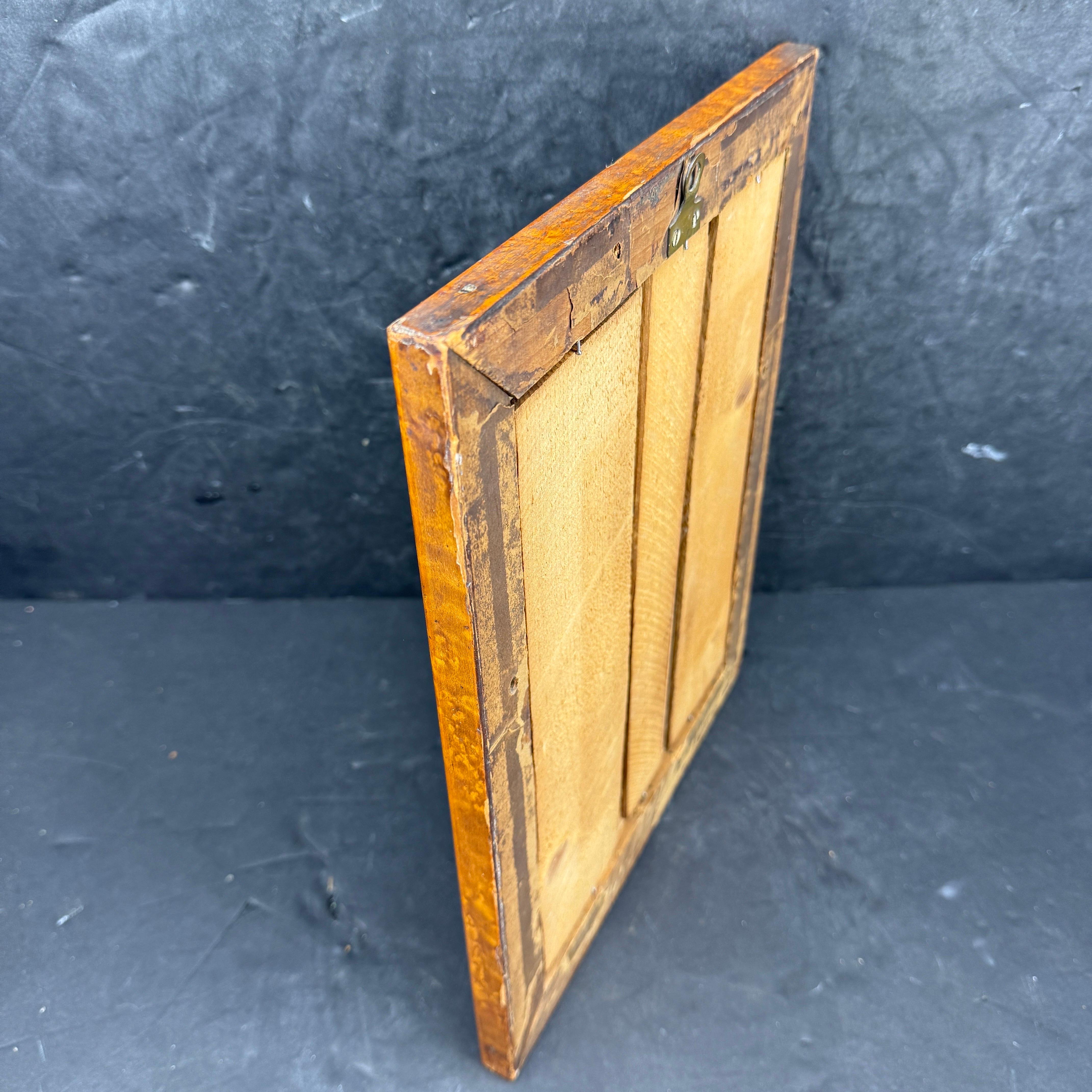 French 1825 Hand Written Letter Artwork in Burl Wood Frame For Sale 6