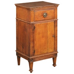 French 1840s Louis-Philippe Walnut Bedside Cabinet with Single Drawer and Door