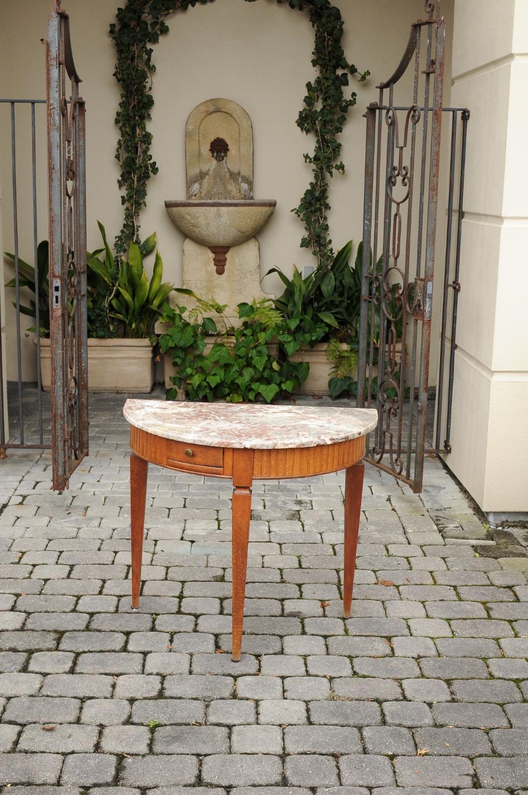 french demilune table