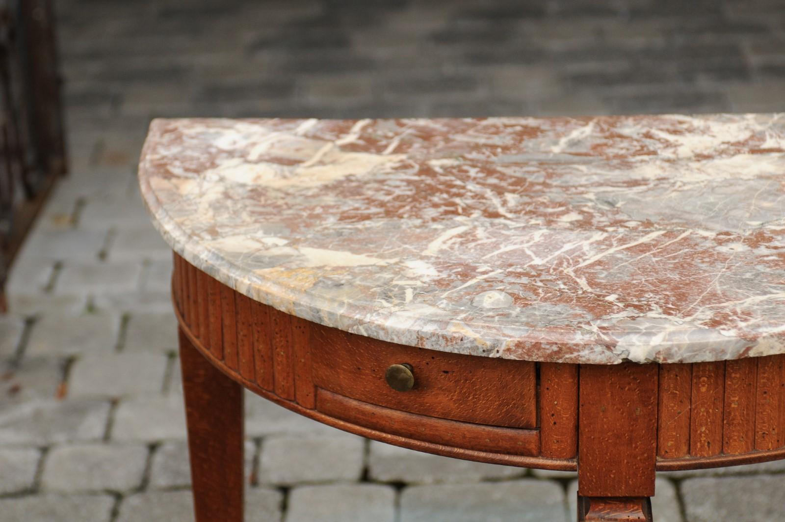 marble demilune table