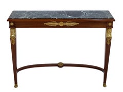 French 1850/60s Empire Console Table in Mahogany with Marble Top