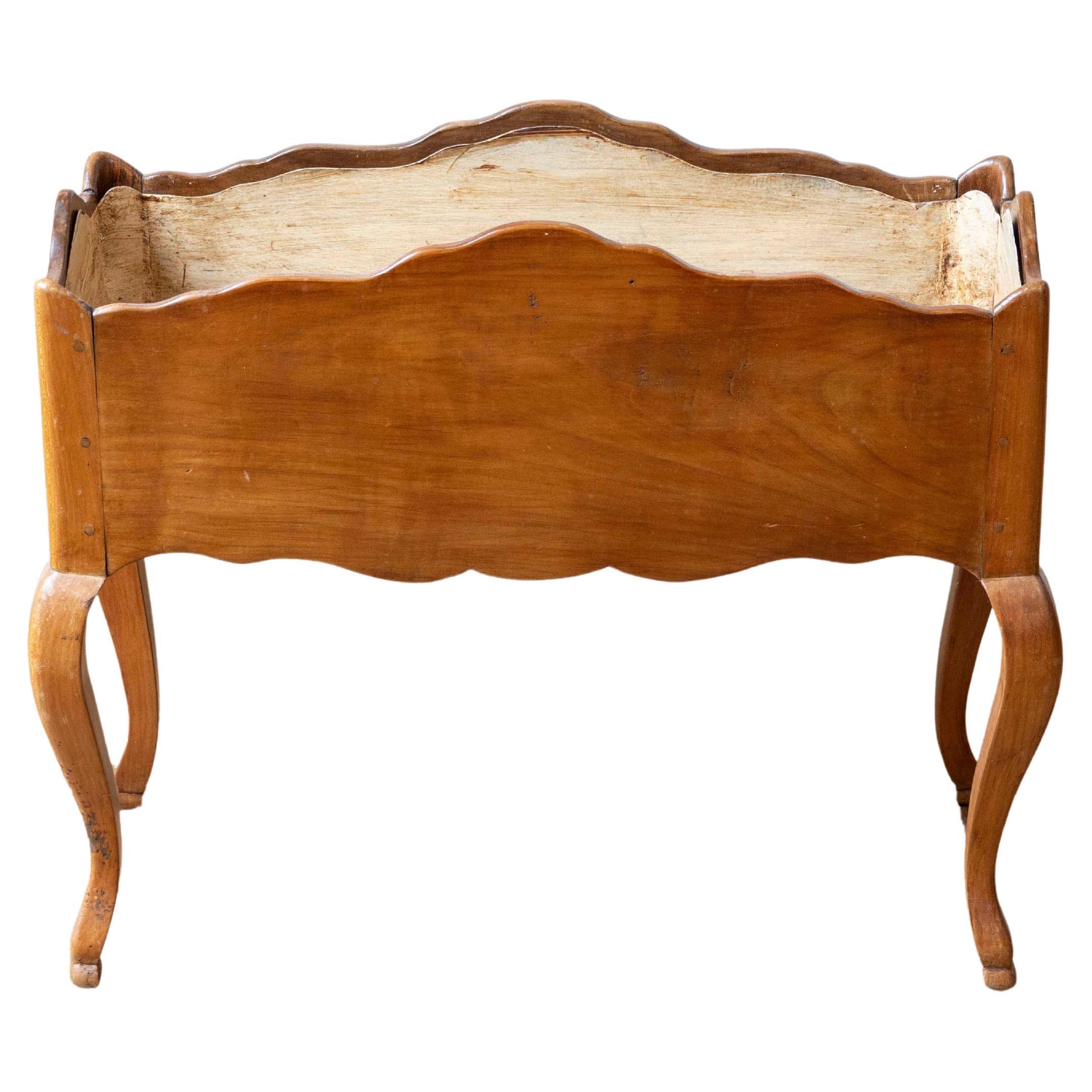 French 1850s Louis XV Style Cherry Planter with Quatrefoil Motifs and Tôle Liner