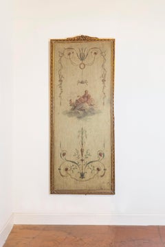 French 1850s Napoléon III Framed Architectural Panel with Allegory of the Arts