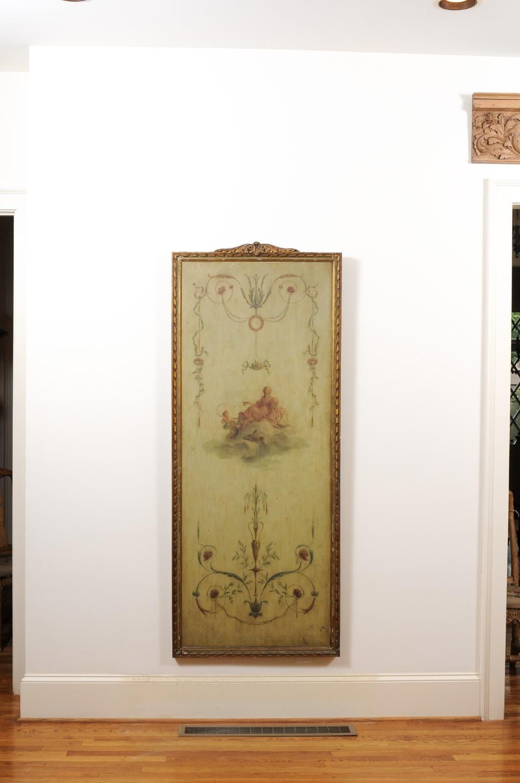 Napoleon III French 1850s Napoléon III Framed Architectural Panel with Allegory of the Arts For Sale