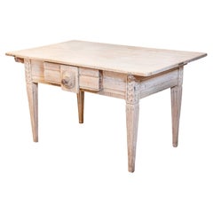 French, 1850s Napoléon III Period Center Table with Carved Motifs and Drawer