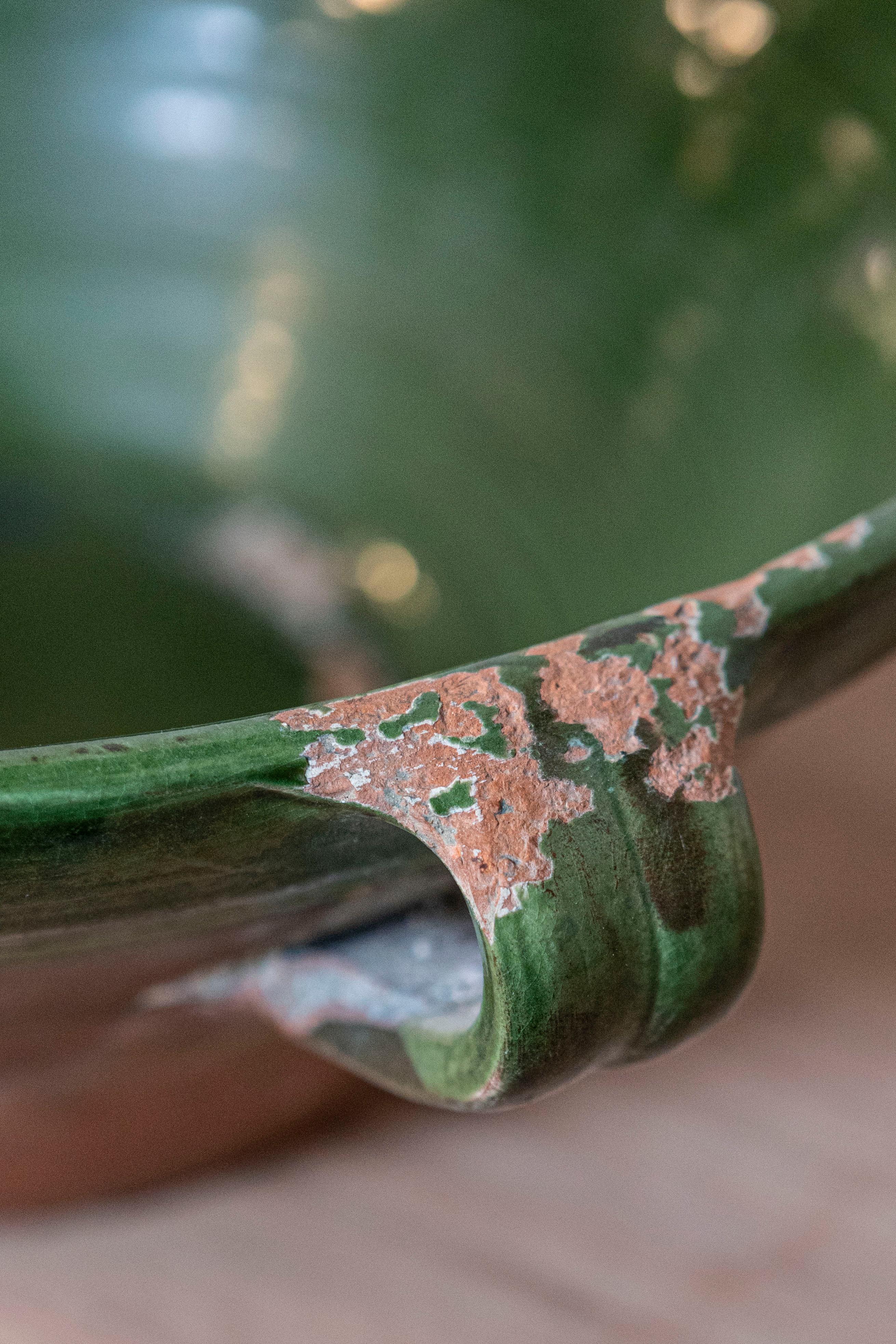 19th Century French 1850s Provincial Green Glazed Terracotta Bowl with Handles and Spout For Sale
