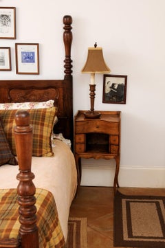 French 1860s Napoléon III Walnut Side Table with Five Drawers and Open Shelf