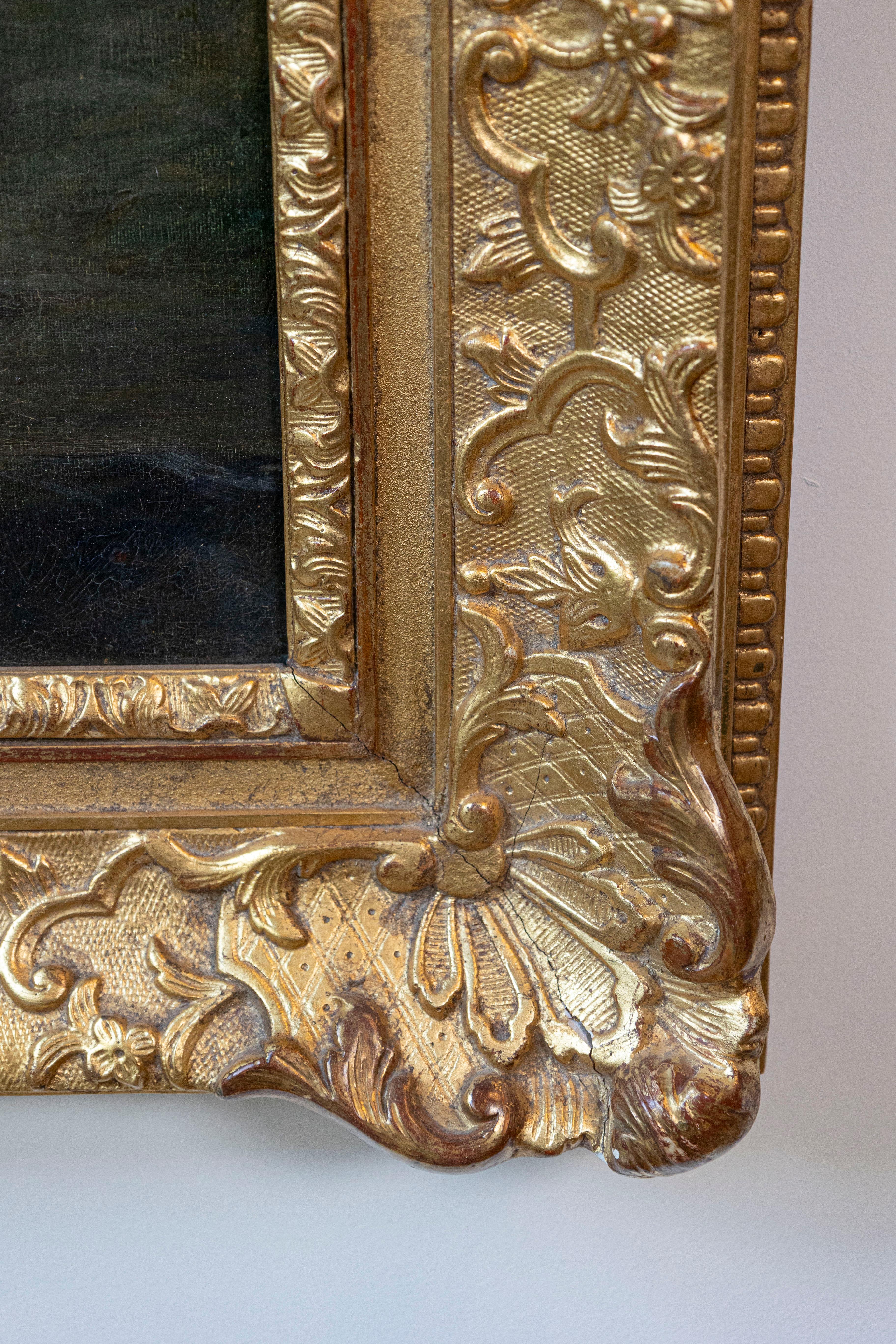 French 1860s Still-Life Painting by Agénorie Monique Laurenceau in Gilt Frame For Sale 1