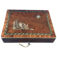 Antique French 1870 Burr Cedar Table Box