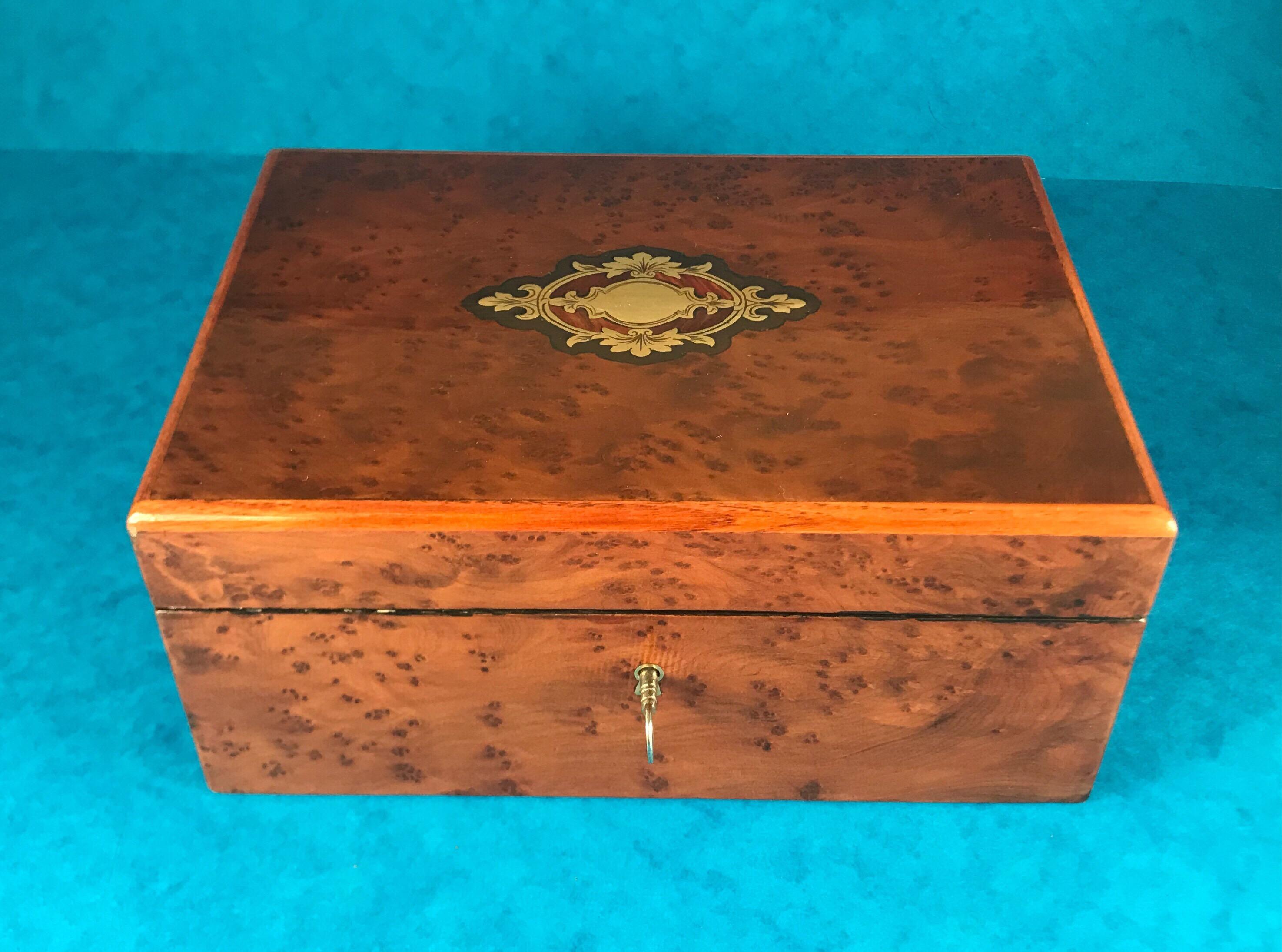 Other French 1870 Burr Cedar Tulip Wood Cross Banded Box
