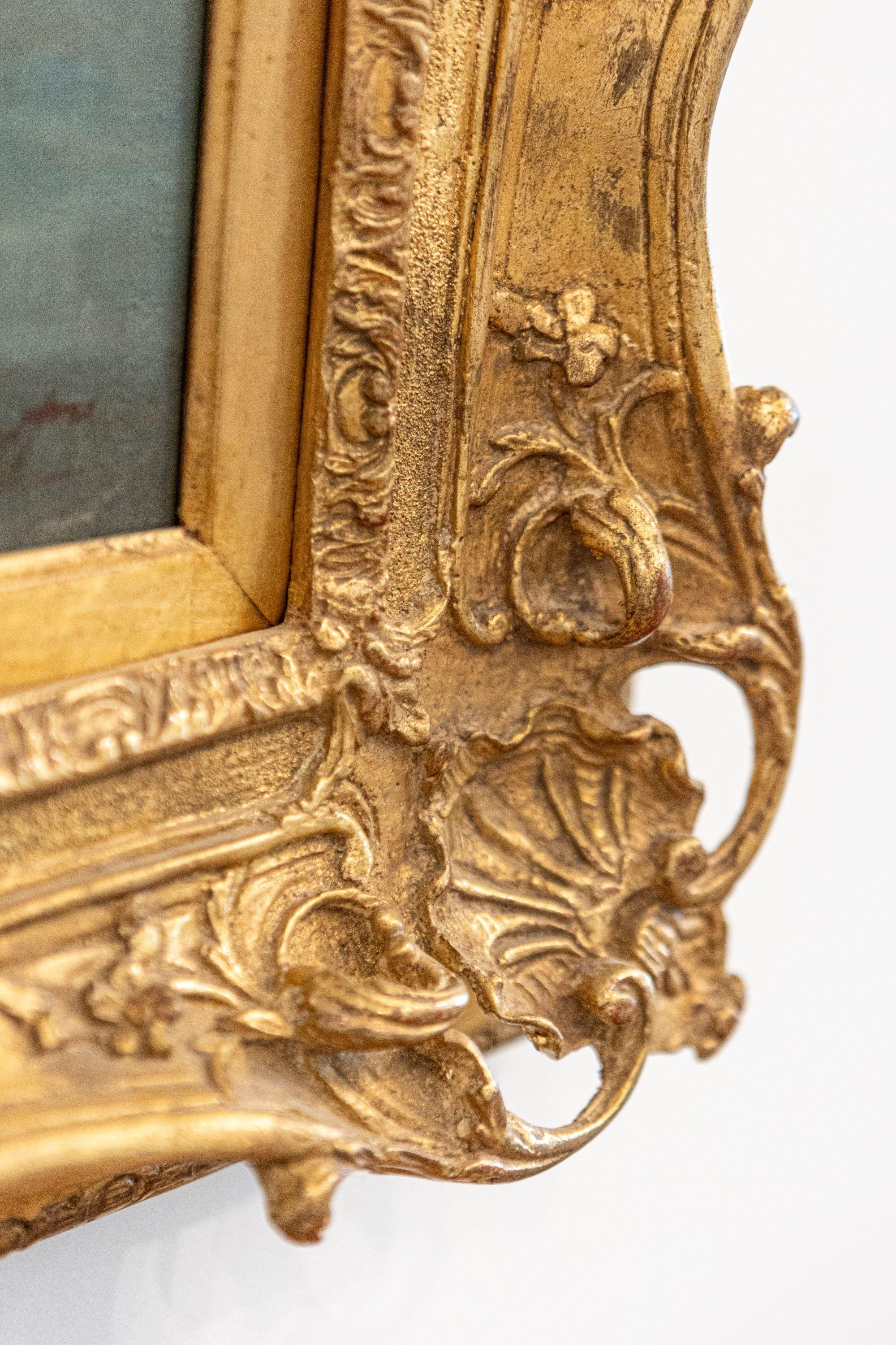 Français Nature morte française des années 1870 d'époque Napoléon III avec cadre sculpté en bois doré en vente