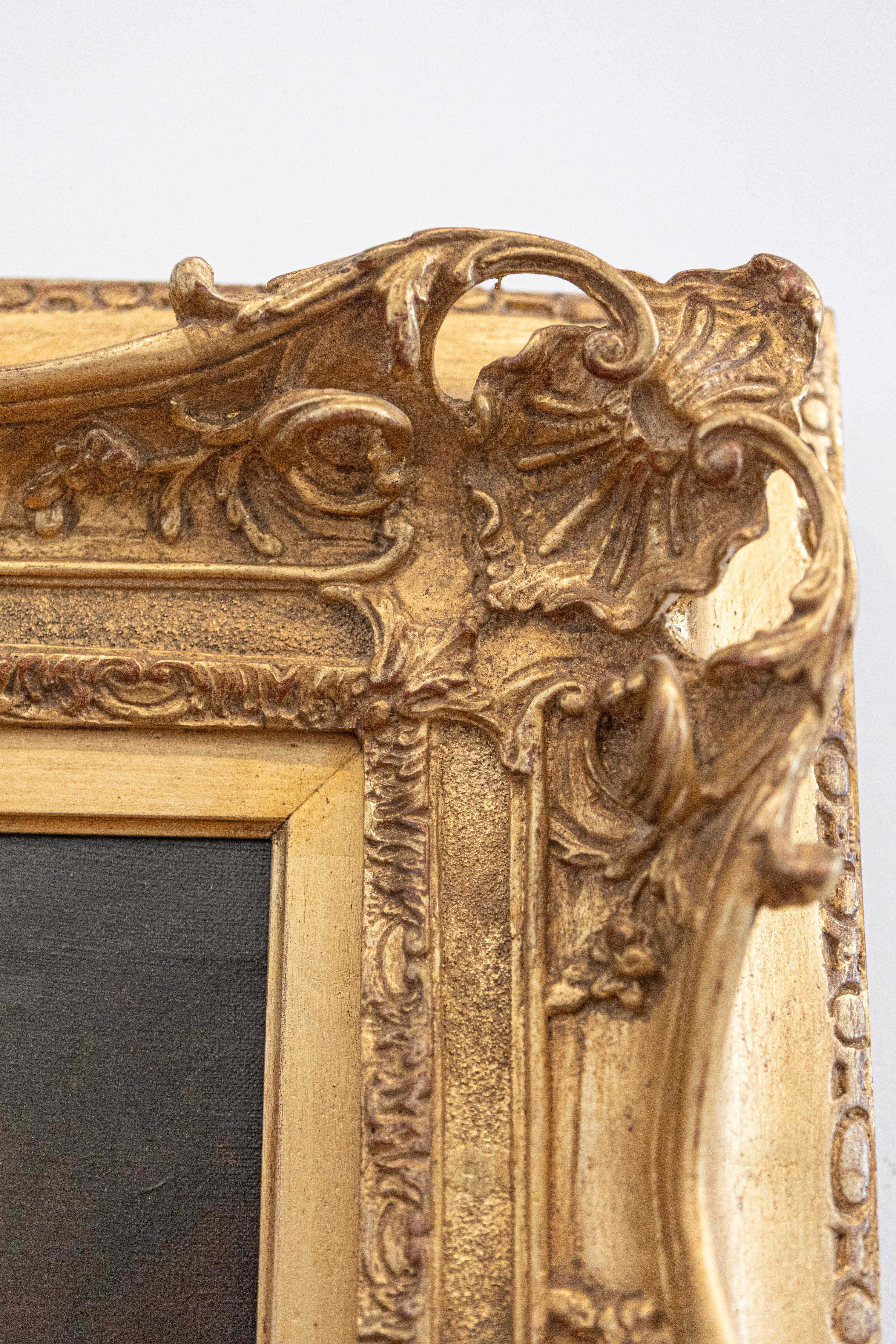 Bois doré Nature morte française des années 1870 d'époque Napoléon III avec cadre sculpté en bois doré en vente