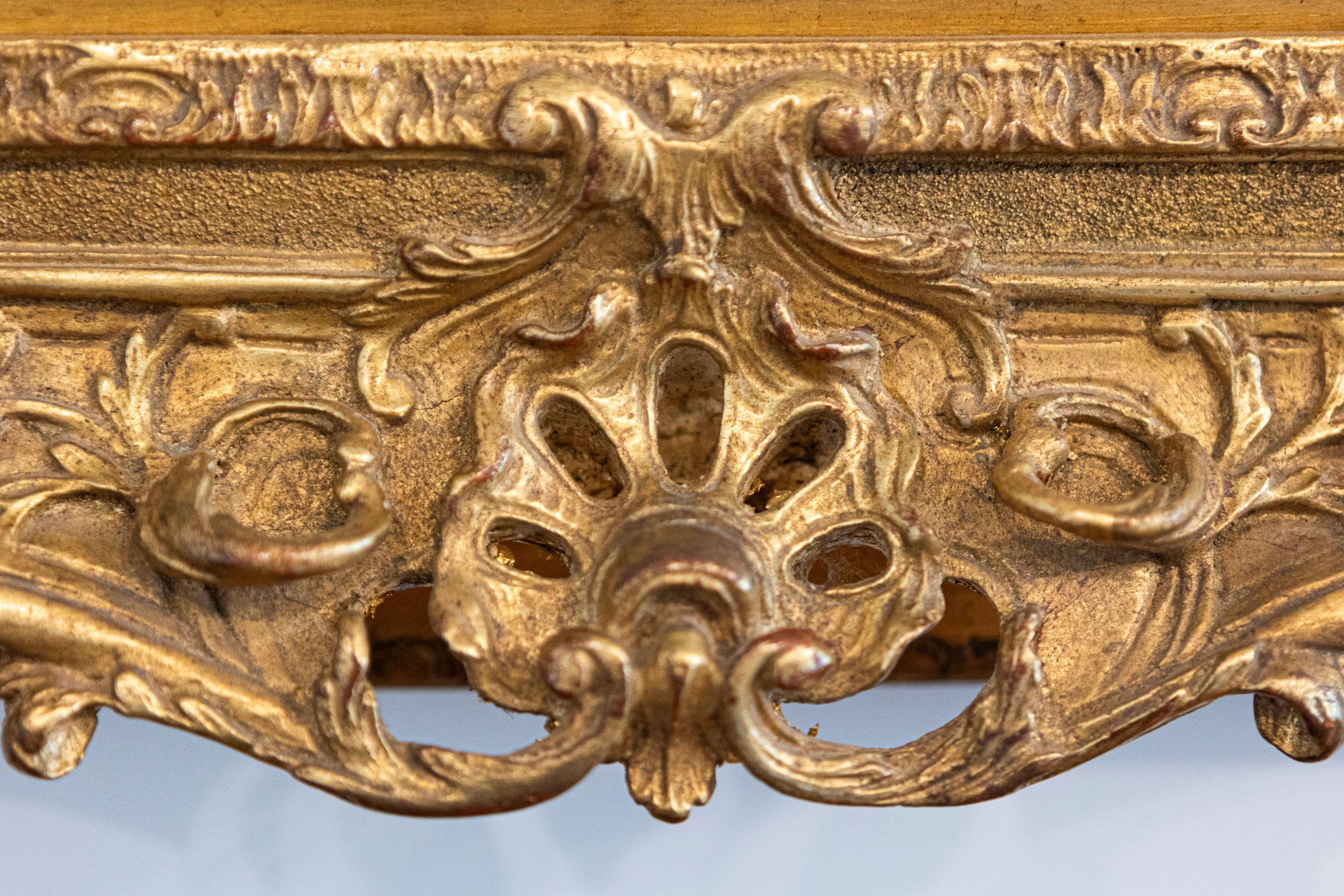 Nature morte française des années 1870 d'époque Napoléon III avec cadre sculpté en bois doré en vente 3