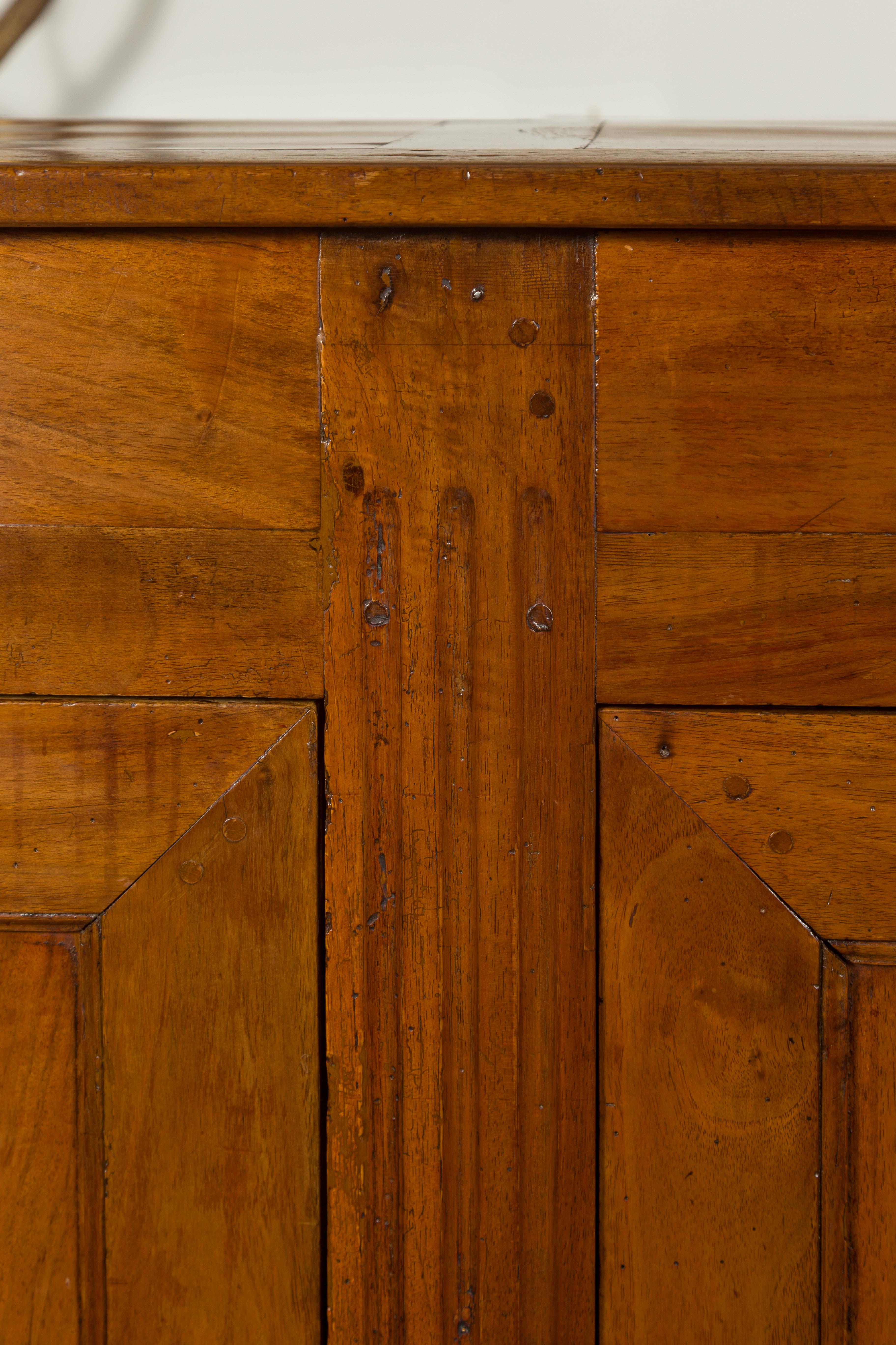 French 1870s Napoleon III Walnut Enfilade with Three Drawers over Three Doors 7